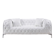 AE-D822 White Color With Faux Leather Loveseat