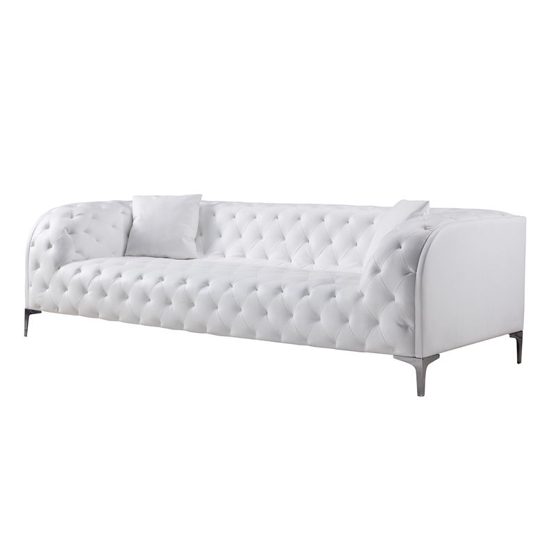 AE-D822 White Color With Faux Leather Sofa