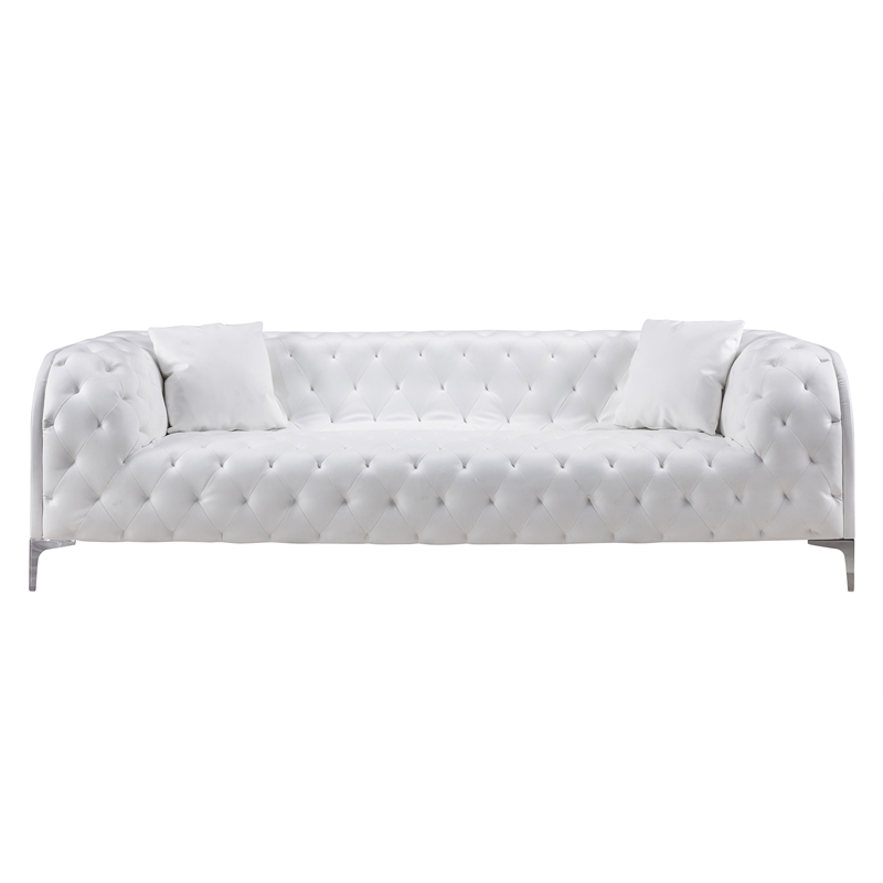 AE-D822 White Color With Faux Leather Sofa