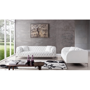 AE-D822 White Color With Faux Leather Sofa