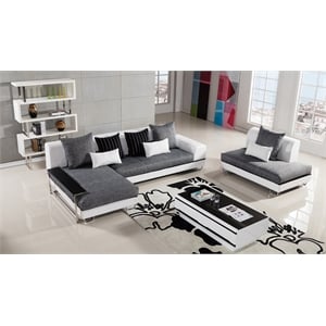 AE-L131 Gray Color With Fabric Sectional - Left Facing Chaise