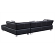 AE-L138 Black Color With Faux Leather Sectional - Right Facing Chaise