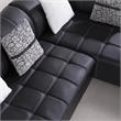 AE-L138 Black Color With Faux Leather Sectional - Right Facing Chaise