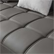 AE-L138 Gray Color With Faux Leather Sectional - Right Facing Chaise