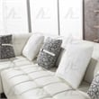 AE-L138 Ivory Color With Faux Leather Sectional - Right Facing Chaise