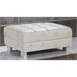 AE-L138 Ivory Color With Faux Leather Sectional - Right Facing Chaise