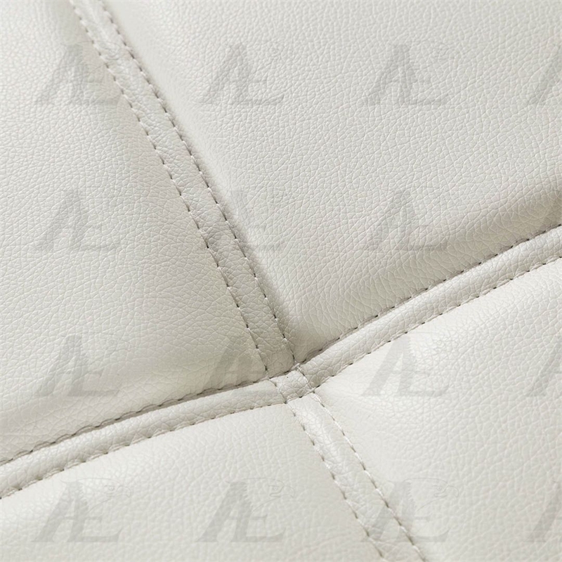 AE-L138 Ivory Color With Faux Leather Sectional - Right Facing Chaise