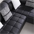 AE-L138 Black Color With Faux Leather Sectional - Left Facing Chaise