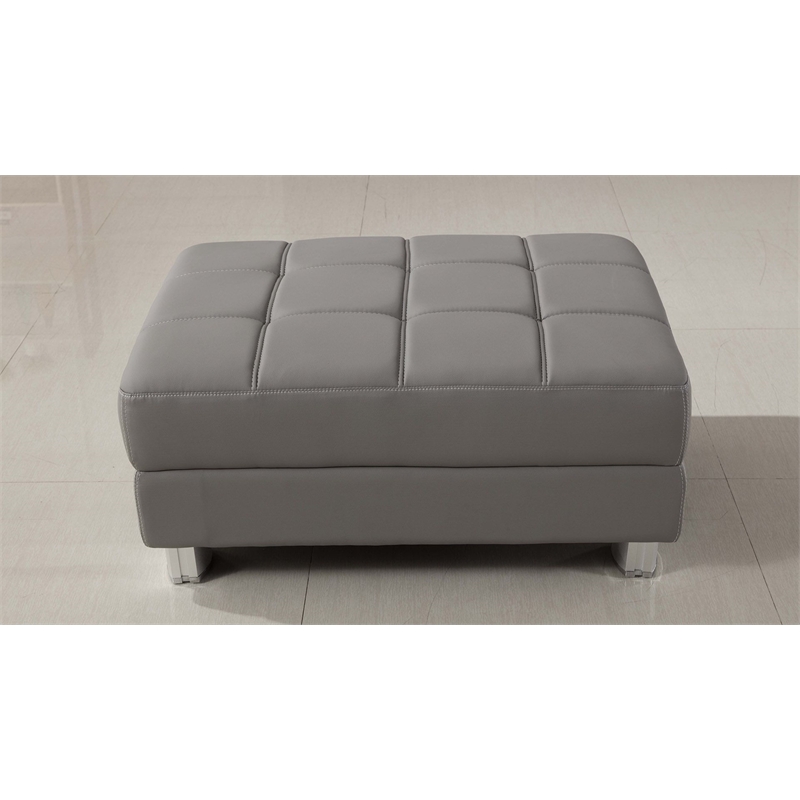 AE-L138 Gray Color With Faux Leather Sectional - Left Facing Chaise