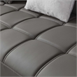 AE-L138 Gray Color With Faux Leather Sectional - Left Facing Chaise
