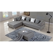 AE-L138 Gray Color With Faux Leather Sectional - Left Facing Chaise