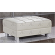 AE-L138 Ivory Color With Faux Leather Sectional - Left Facing Chaise