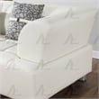 AE-L138 Ivory Color With Faux Leather Sectional - Left Facing Chaise