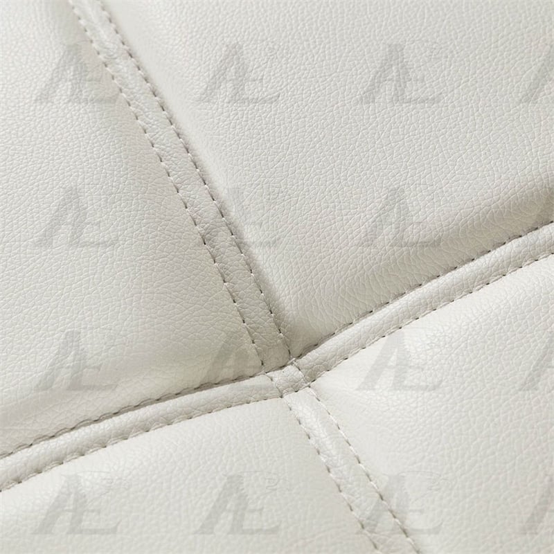 AE-L138 Ivory Color With Faux Leather Sectional - Left Facing Chaise