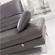 EK-L070 Gray Color With Italian Leather Sectional - Left Facing Chaise