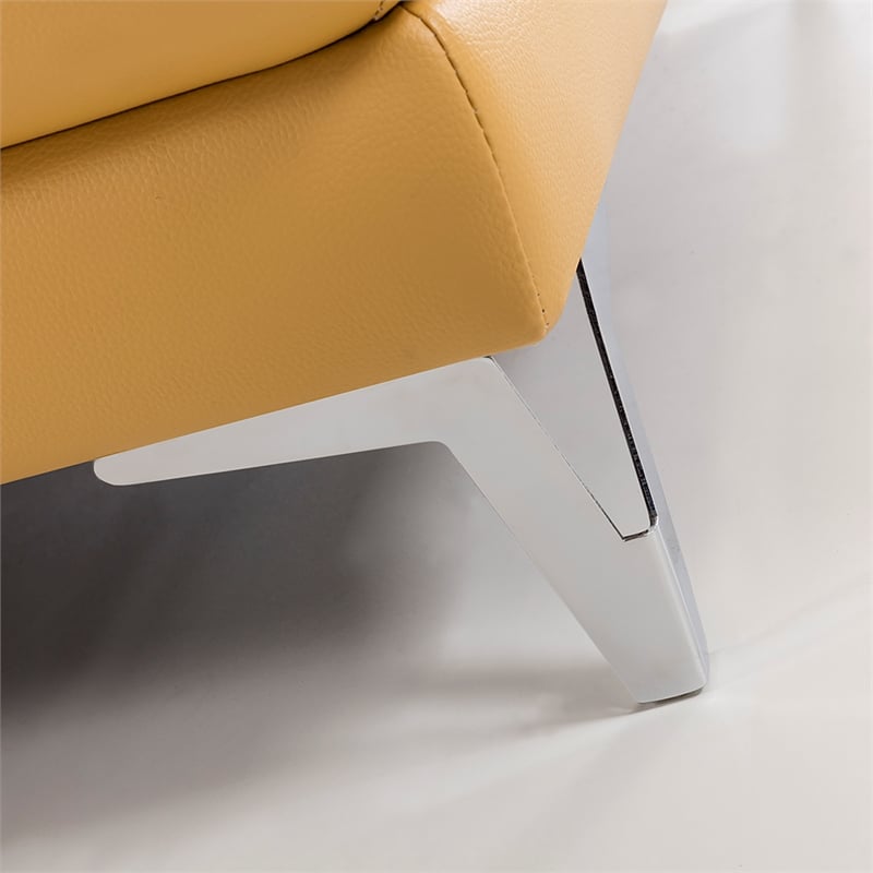 EK-L070 Yellow Italian Leather Sectional - Left Facing Chaise
