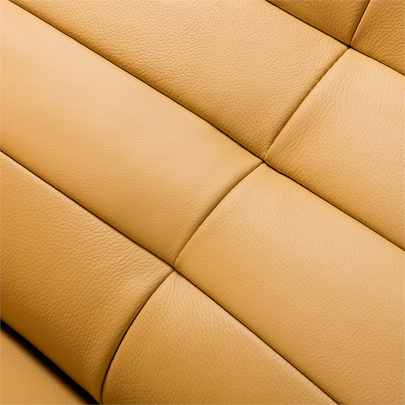 EK-L070 Yellow Italian Leather Sectional - Left Facing Chaise
