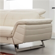 EK-L085 White Color With Italian Leather Sectional - Left Facing Chaise