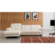 EK-L085 White Color With Italian Leather Sectional - Left Facing Chaise