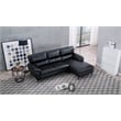 EK-L153L Black Color With Faux Leather and Leather Match-Right Facing Chaise