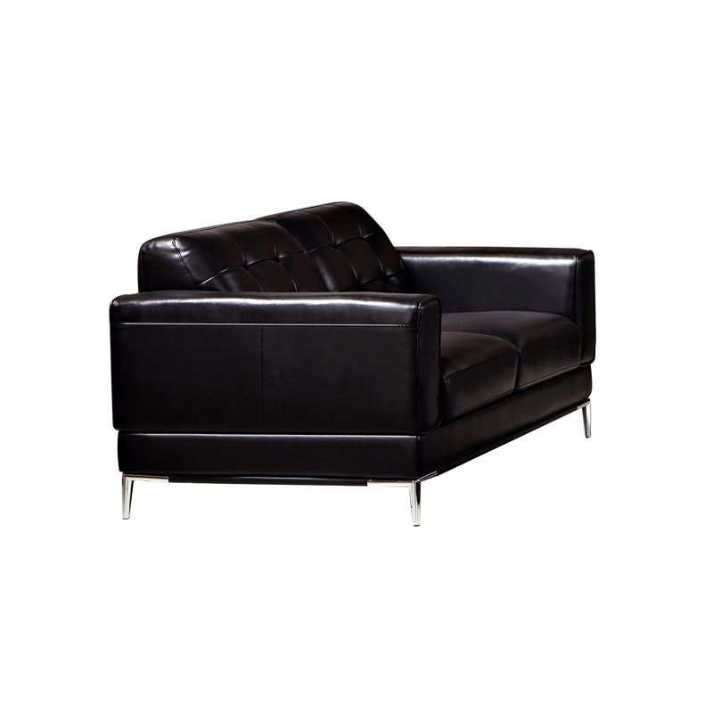EK003 Black Color With Italian Leather Loveseat