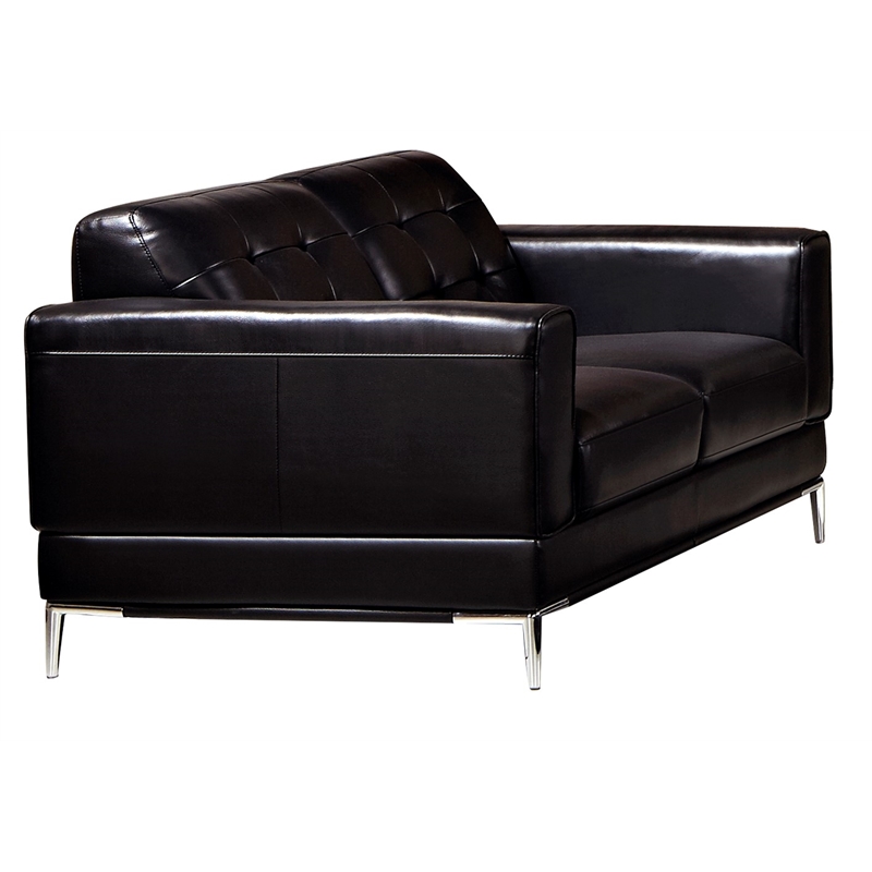 EK003 Black Color With Italian Leather Loveseat