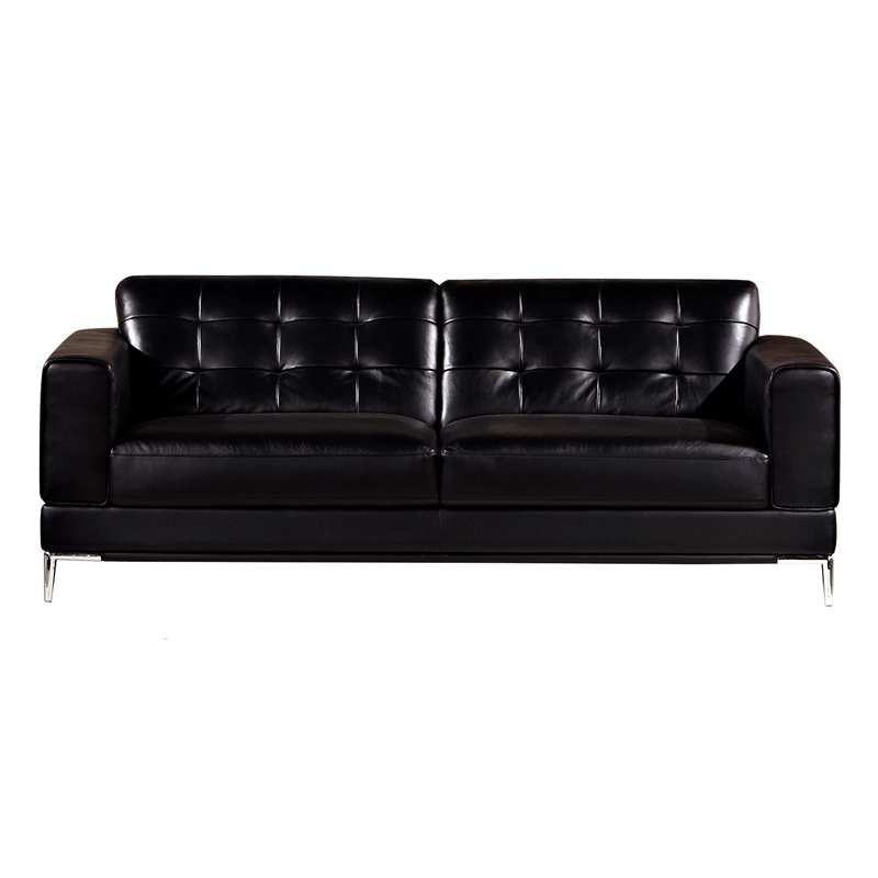 EK003 Black Color With Italian Leather Sofa