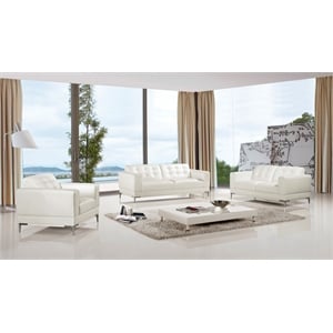 EK003 White Color With Italian Leather Chair