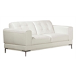EK003 White Color With Italian Leather Loveseat