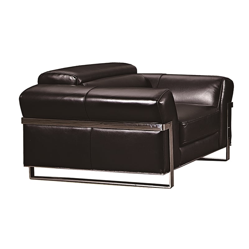 EK012 Black Color With Italian Full Leather Chair