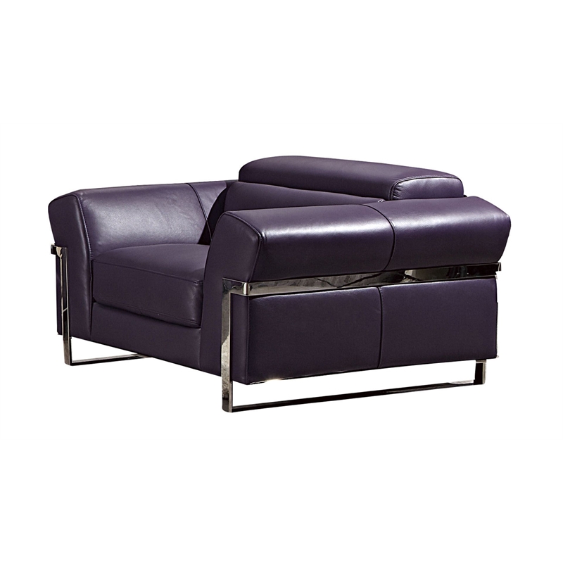 EK012 Purple Color With Italian Full Leather Chair