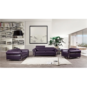 EK012 Purple Color With Italian Full Leather Chair