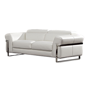 EK012 White Color With Italian Full Leather Loveseat