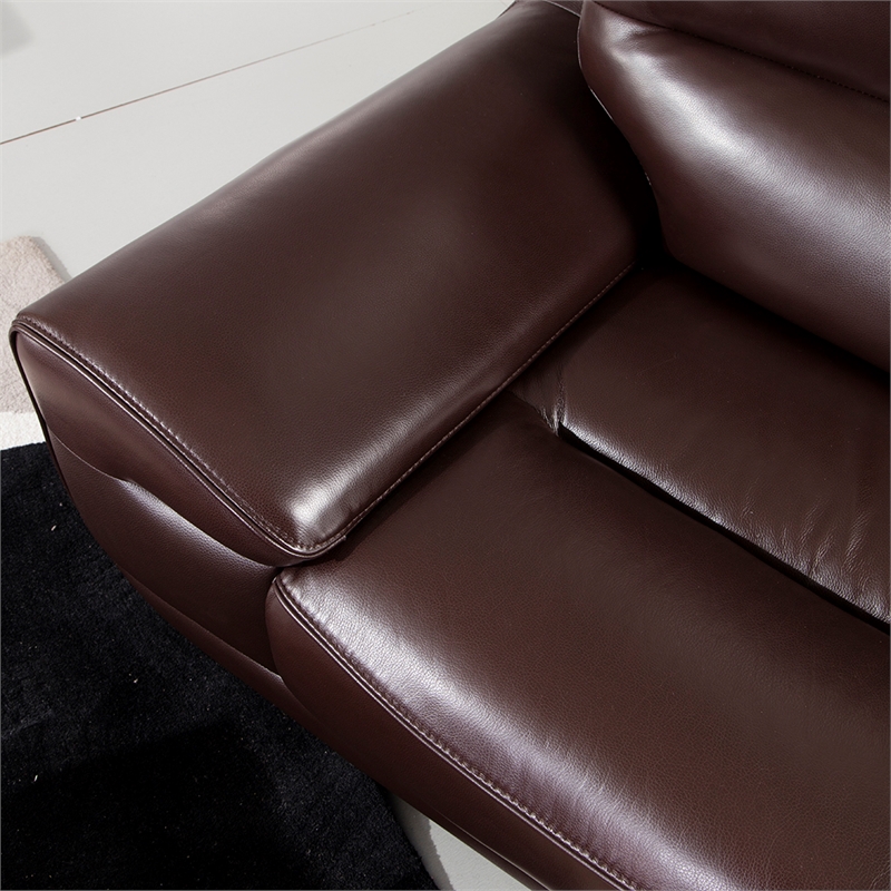 EK018 Dark Brown Color With Italian Leather Loveseat