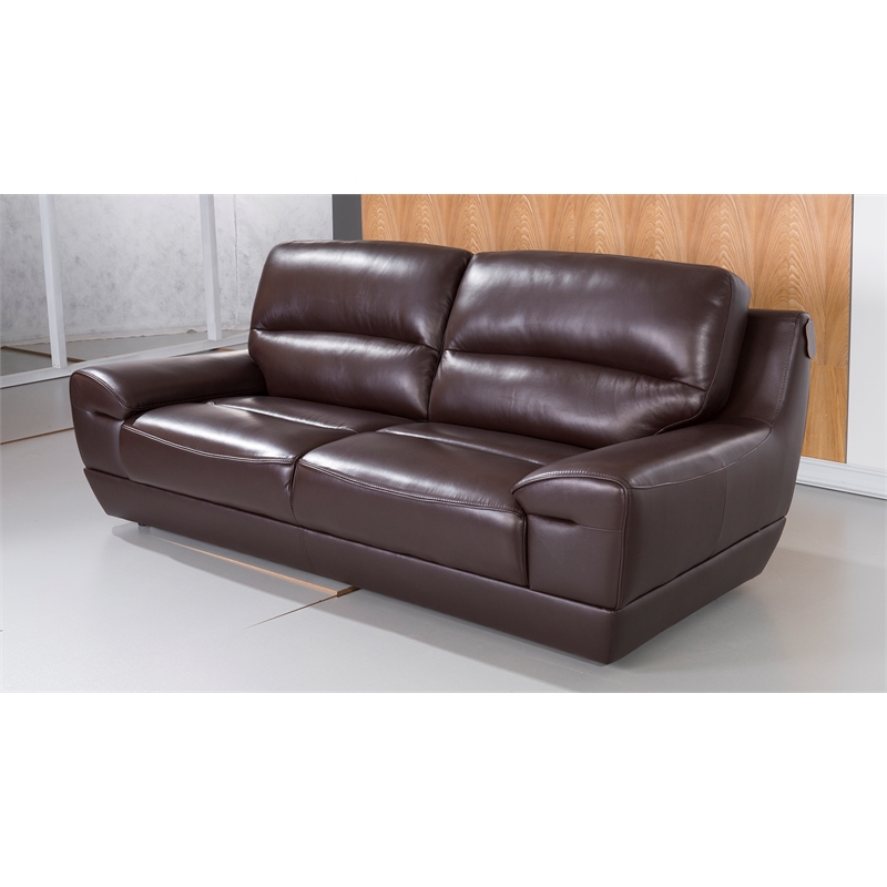 EK018 Dark Brown Color With Italian Leather Sofa