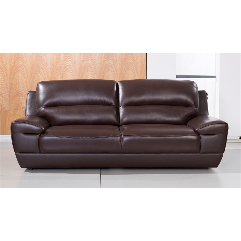 EK018 Dark Brown Color With Italian Leather Sofa