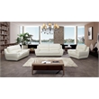 EK018 White Color With Italian Leather Loveseat