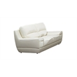EK018 White Color With Italian Leather Loveseat