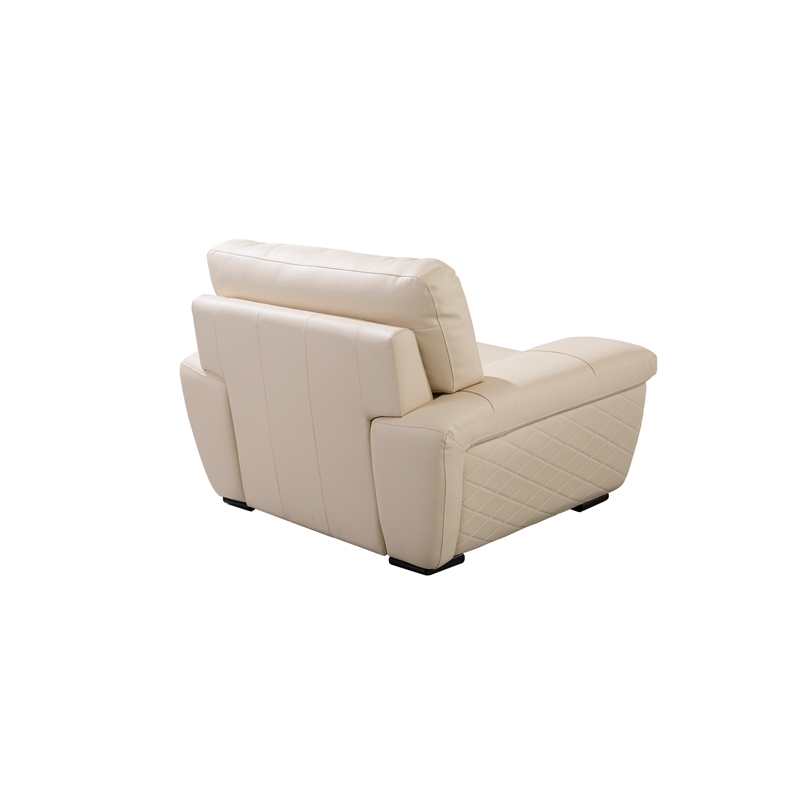 EK019 Cream Color With Italian Leather Chair