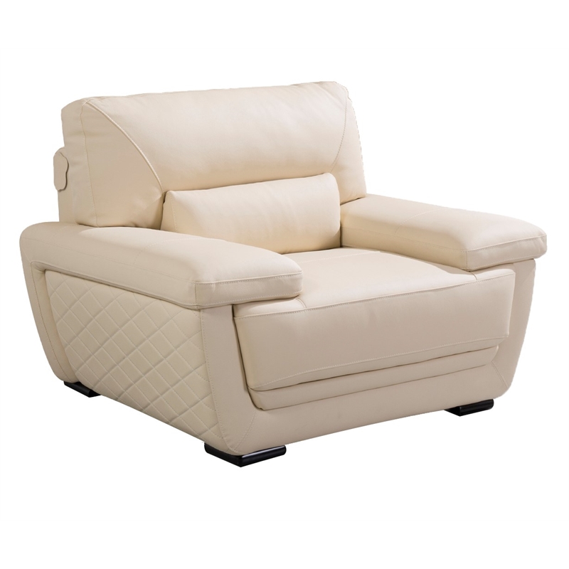 EK019 Cream Color With Italian Leather Chair
