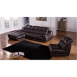 EK-L201 Dark Brown Color With Genuine Leather Sectional - Left Facing Chaise