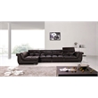 EK-L202 Dark Brown Color With Genuine Leather Sectional - Left Facing Chaise