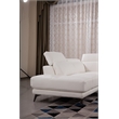 EK-L525R White Color With Top Grain Leather -Right Sitting Chaise Sectional