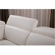 EK-L525R White Color With Top Grain Leather -Right Sitting Chaise Sectional