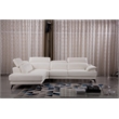 EK-L525R White Color With Top Grain Leather -Right Sitting Chaise Sectional