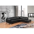 EK-LH756 Black Color With Top-grain Cow Hide Sectional - Right Facing Chaise