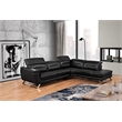 EK-LH756 Black Color With Top-grain Cow Hide Sectional - Right Facing Chaise