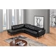 EK-LH756 Black Color With Top-grain Cow Hide Sectional - Left Facing Chaise