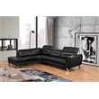 EK-LH756 Black Color With Top-grain Cow Hide Sectional - Left Facing Chaise