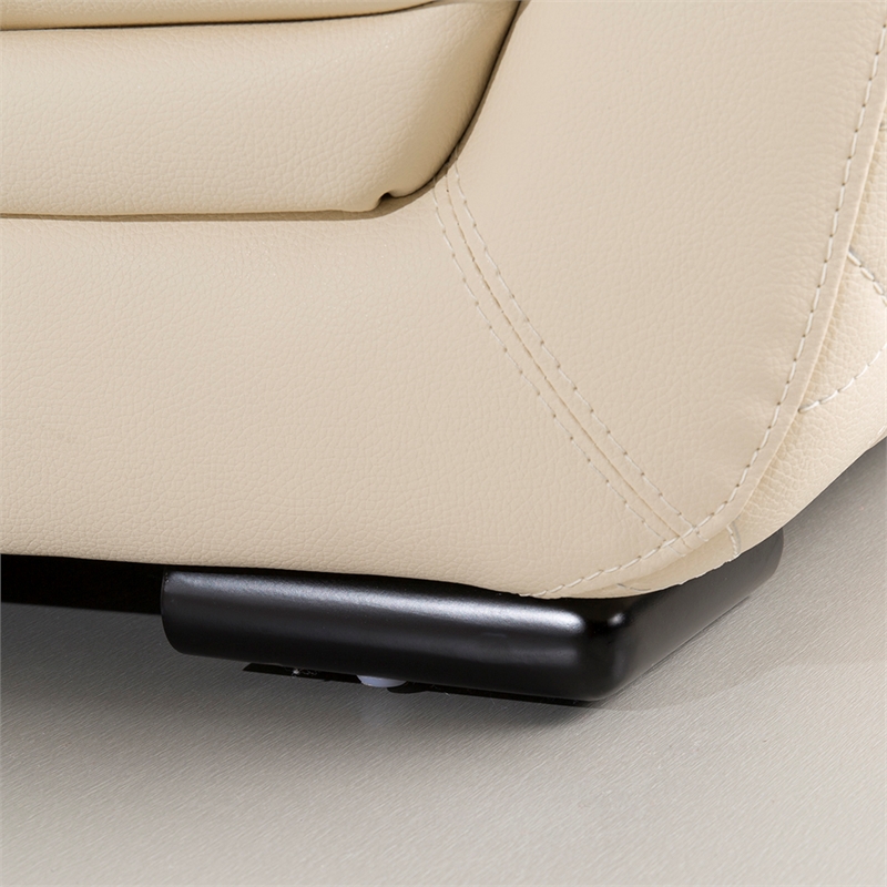 EK019 Cream Color With Italian Leather Loveseat